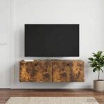 vidaXL Nástenná TV skrinka 98 x 41 x 30 cm Dymový dub Kompozitné drevo – Obrázok 4