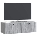vidaXL Nástenná TV skrinka 98 x 41 x 30 cm Sivý Sonoma – Obrázok 3