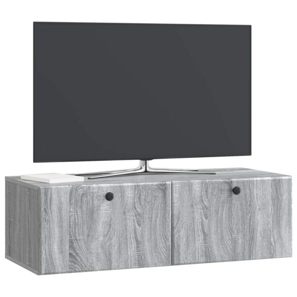 vidaXL Nástenná TV skrinka 98 x 41 x 30 cm Sivý Sonoma – Obrázok 3