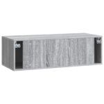vidaXL Nástenná TV skrinka 98 x 41 x 30 cm Sivý Sonoma – Obrázok 8
