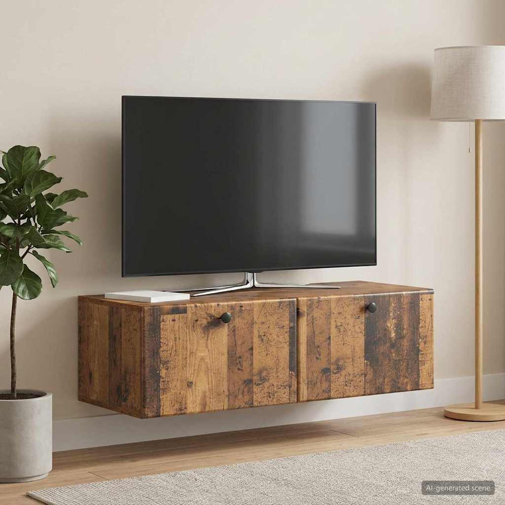 899213_1.jpg vidaXL Nástenná TV skrinka 98 x 41 x 30 cm Staré drevo – Obrázok 1