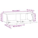vidaXL Nástenná TV skrinka 98 x 41 x 30 cm Staré drevo – Obrázok 10