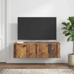 vidaXL Nástenná TV skrinka 98 x 41 x 30 cm Staré drevo – Obrázok 4