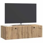 vidaXL Nástenná TV skrinka 98 x 41 x 30 cm Dub artisan – Obrázok 3
