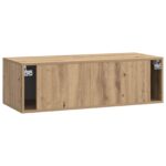 vidaXL Nástenná TV skrinka 98 x 41 x 30 cm Dub artisan – Obrázok 8