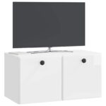 vidaXL Nástenná TV skrinka 59,5 x 31 x 30 cm Biela s vysokým leskom – Obrázok 3
