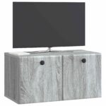 vidaXL Nástenná TV skrinka 59,5 x 31 x 30 cm Sivý Sonoma – Obrázok 3