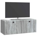 vidaXL Nástenná TV skrinka 78,5 x 31 x 30 cm Sivý Sonoma – Obrázok 3