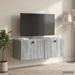 vidaXL Nástenná TV skrinka 78,5 x 31 x 30 cm Sivý Sonoma – Obrázok 4