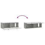 vidaXL Nástenná TV skrinka 98 x 31 x 30 cm Betónovo sivá – Obrázok 10