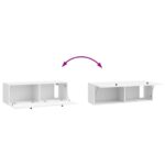 vidaXL Nástenná TV skrinka 98 x 31 x 30 cm Biela s vysokým leskom – Obrázok 10