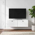 vidaXL Nástenná TV skrinka 98 x 31 x 30 cm Biela s vysokým leskom – Obrázok 4
