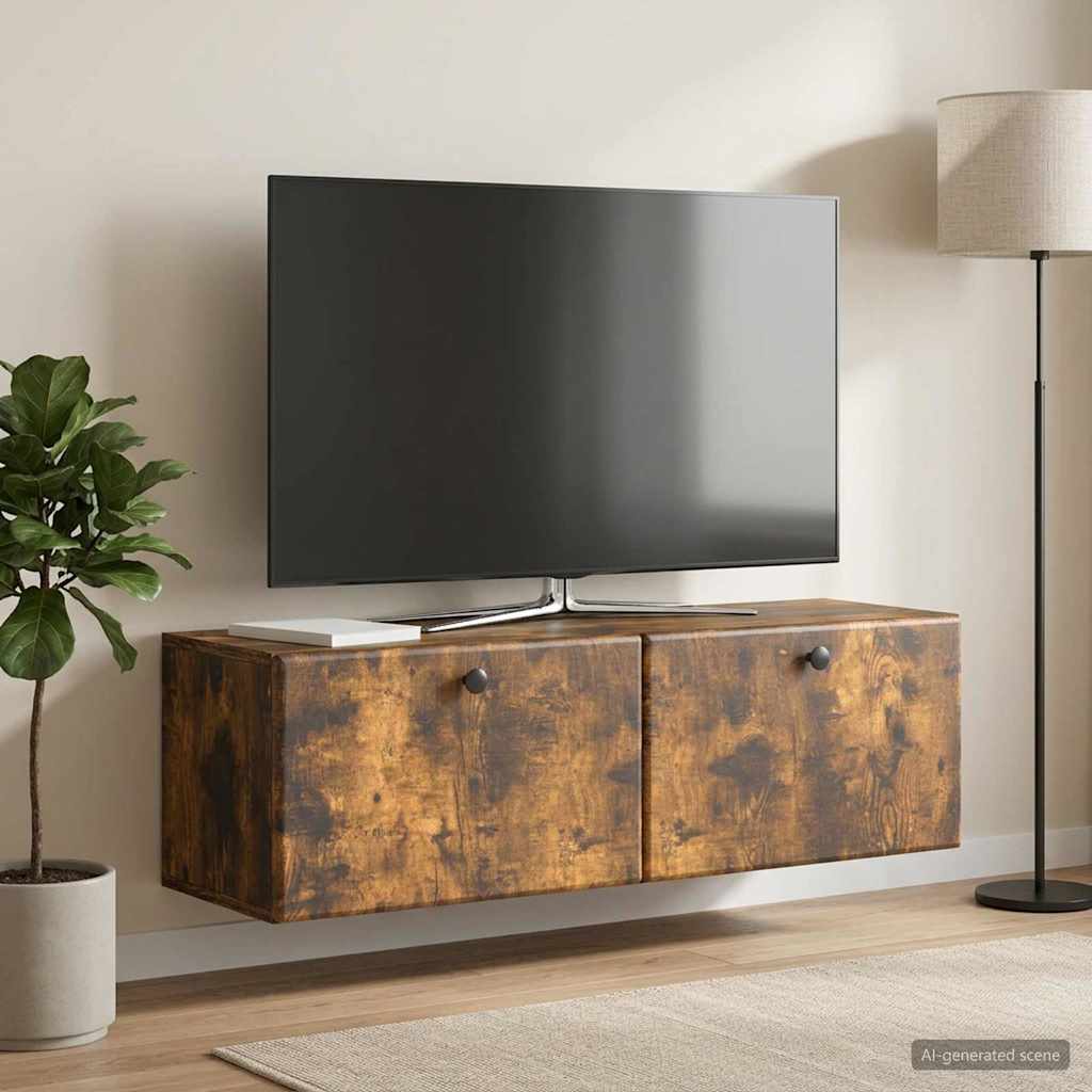 899240_1.jpg vidaXL Nástenná TV skrinka 98 x 31 x 30 cm Dymový dub Kompozitné drevo – Obrázok 1