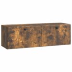 vidaXL Nástenná TV skrinka 98 x 31 x 30 cm Dymový dub Kompozitné drevo – Obrázok 2