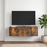 vidaXL Nástenná TV skrinka 98 x 31 x 30 cm Dymový dub Kompozitné drevo – Obrázok 4