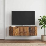 vidaXL Nástenná TV skrinka 98 x 31 x 30 cm Staré drevo
