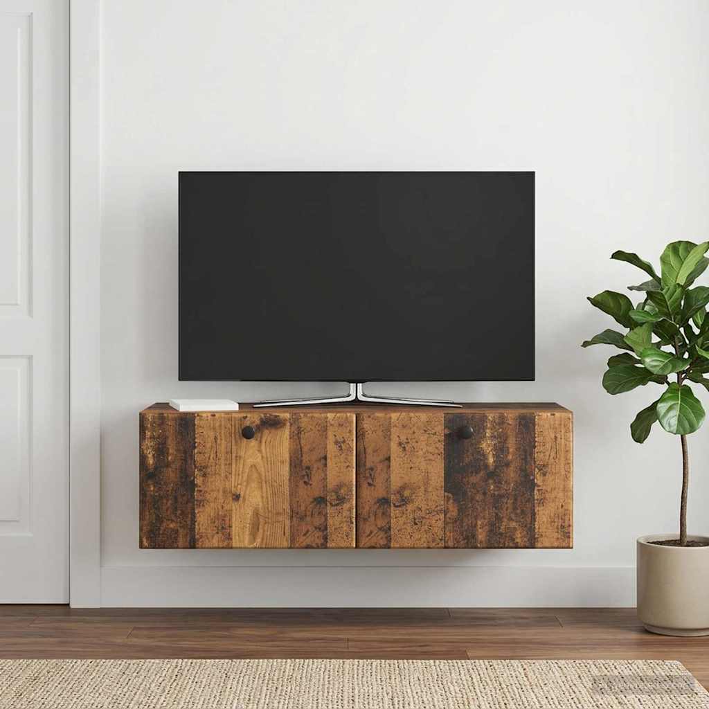 899243_1.jpg vidaXL Nástenná TV skrinka 98 x 31 x 30 cm Staré drevo – Obrázok 1