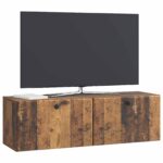 vidaXL Nástenná TV skrinka 98 x 31 x 30 cm Staré drevo – Obrázok 3