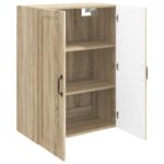 vidaXL Nástenná skrinka Dub sonoma 66 x 34,5 x 90 cm Kompozitné drevo – Obrázok 2