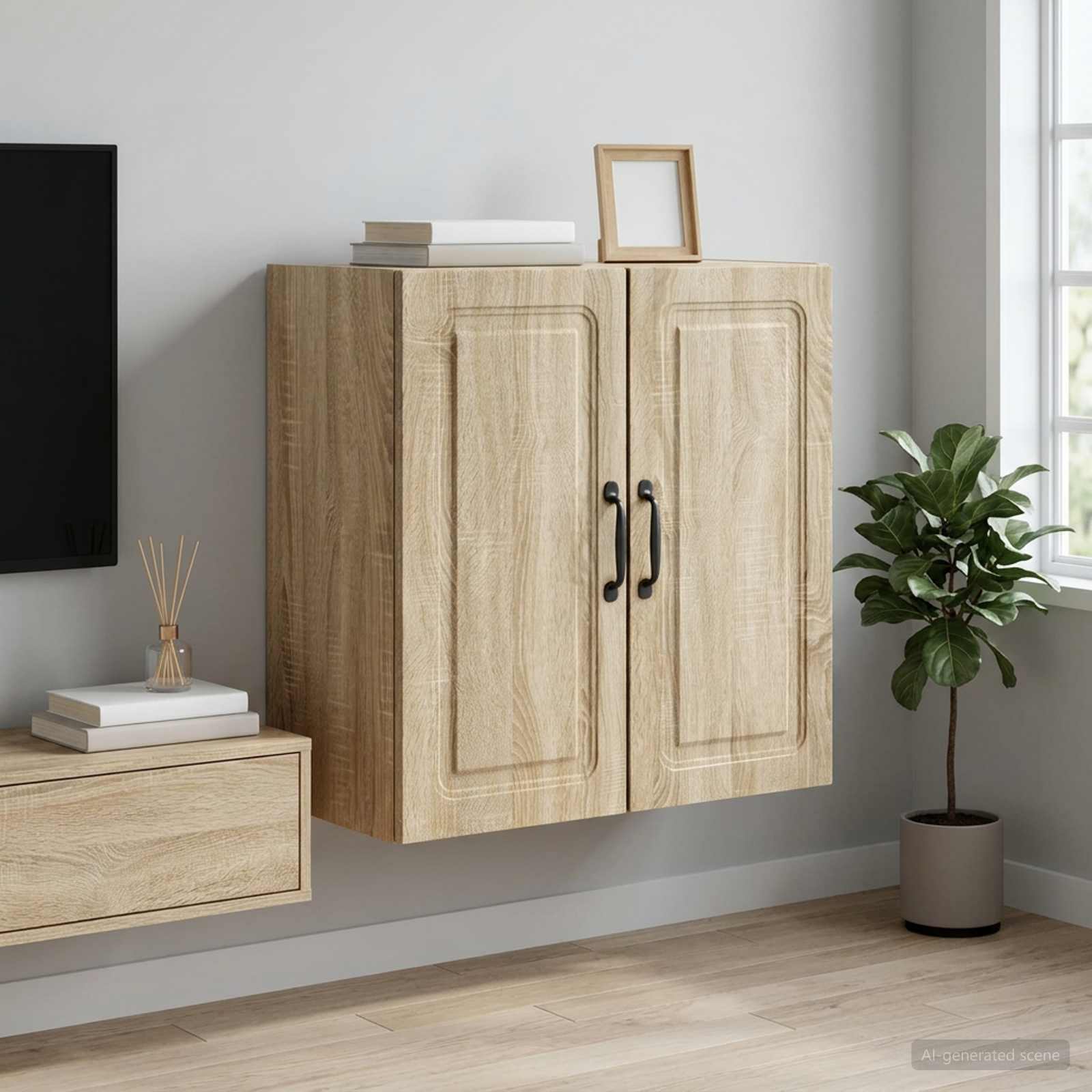 899257_1.jpg vidaXL Nástenná skrinka Dub sonoma 59 x 31 x 60 cm Kompozitné drevo – Obrázok 1