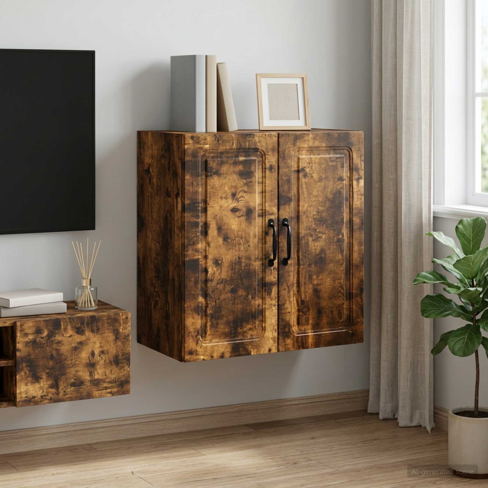 899260_1.jpg vidaXL Nástenná skrinka Dymový dub 59 x 31 x 60 cm Kompozitné drevo – Obrázok 1