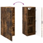 vidaXL Nástenná skrinka Dymový dub 33 x 34,5 x 90 cm Kompozitné drevo – Obrázok 7