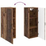 vidaXL Nástenná skrinka Staré drevo 33 x 34,5 x 90 cm Kompozitné drevo – Obrázok 7