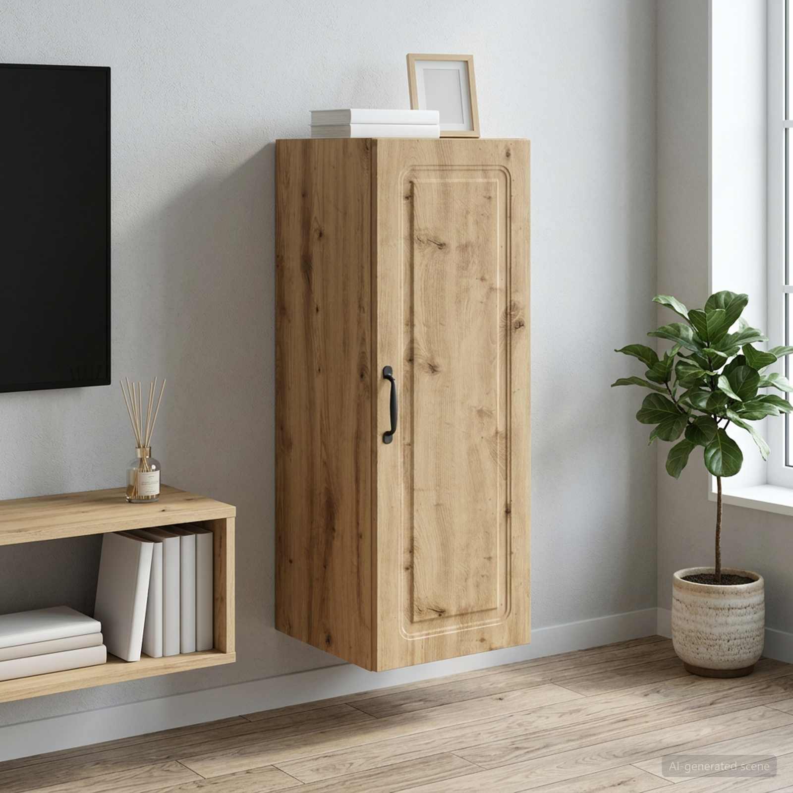 899274_1.jpg vidaXL Nástenná skrinka Dub artisan 33 x 34,5 x 90 cm Kompozitné drevo – Obrázok 1