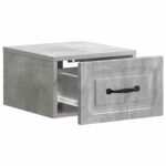 vidaXL Nástenná nočná skrinka 2 pcs Betónovo sivá 34,5 x 33 x 20 cm – Obrázok 4