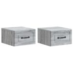 vidaXL Nástenná nočná skrinka 2 pcs Sivá sonoma 34,5 x 33 x 20 cm