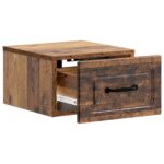 vidaXL Nástenná nočná skrinka 2 pcs Staré drevo 34,5 x 33 x 20 cm – Obrázok 4