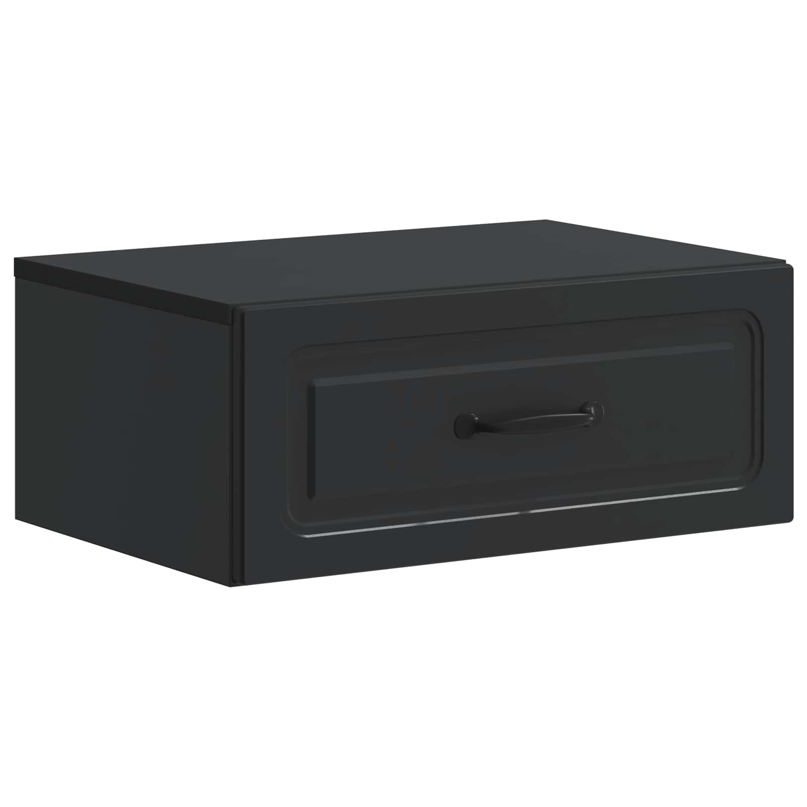 899297_1.jpg vidaXL Nástenná nočná skrinka so zásuvkou Čierna 49 x 34,5 x 20 cm – Obrázok 1