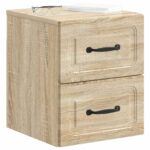 vidaXL Nástenná nočná skrinka so zásuvkou Dub sonoma 34,5 x 33 x 40 cm – Obrázok 2
