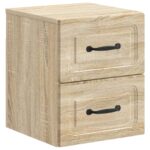 vidaXL Nástenná nočná skrinka 2 pcs Dub sonoma 34,5 x 33 x 40 cm – Obrázok 3