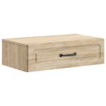 vidaXL Nástenný bočný stôl Dub sonoma 59 x 34,5 x 17 cm