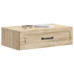 vidaXL Nástenný bočný stôl Dub sonoma 59 x 34,5 x 17 cm – Obrázok 2
