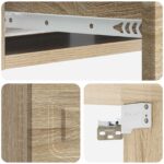 vidaXL Nástenný bočný stôl Dub sonoma 59 x 34,5 x 17 cm – Obrázok 7
