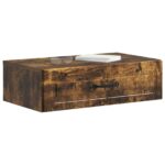 vidaXL Nástenný bočný stôl Dymový dub 59 x 34,5 x 17 cm – Obrázok 2