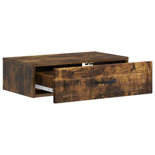 vidaXL Nástenný bočný stôl Dymový dub 59 x 34,5 x 17 cm – Obrázok 3