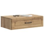 vidaXL Nástenný bočný stôl Dub artisan 59 x 34,5 x 17 cm – Obrázok 2