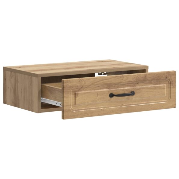 vidaXL Nástenný bočný stôl Dub artisan 59 x 34,5 x 17 cm – Obrázok 3