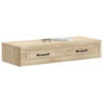 vidaXL Nástenný bočný stôl Dub sonoma 87,5 x 34,5 x 17 cm – Obrázok 2