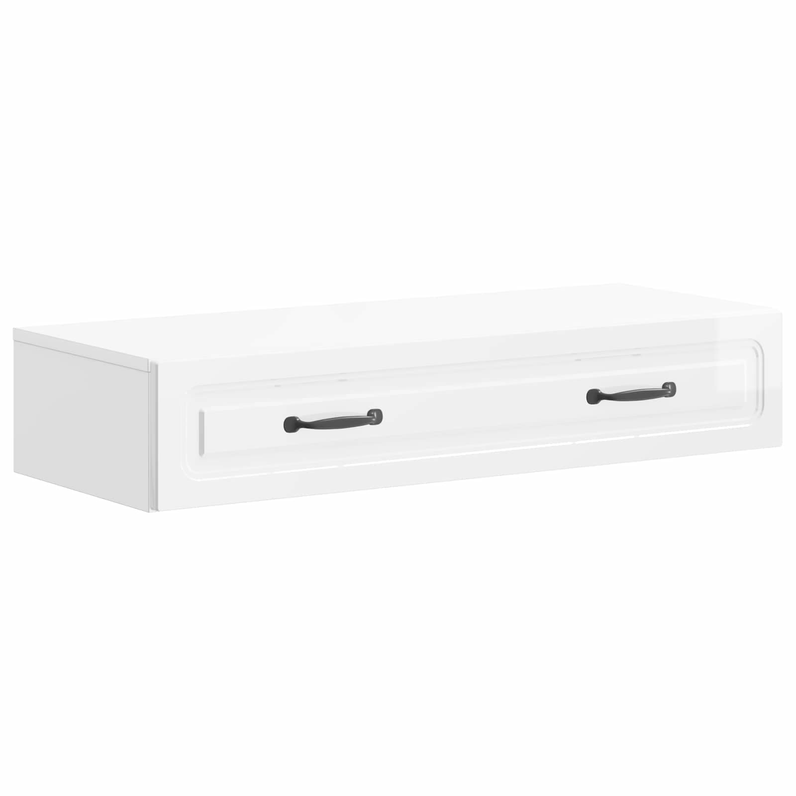 899349_1.jpg vidaXL Nástenný bočný stôl Biela s vysokým leskom 87,5 x 34,5 x 17 cm – Obrázok 1