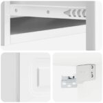 vidaXL Nástenný bočný stôl Biela s vysokým leskom 87,5 x 34,5 x 17 cm – Obrázok 7