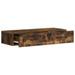 vidaXL Nástenný bočný stôl Dymový dub 87,5 x 34,5 x 17 cm – Obrázok 3