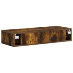 vidaXL Nástenný bočný stôl Dymový dub 87,5 x 34,5 x 17 cm – Obrázok 6