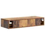 vidaXL Nástenný bočný stôl Staré drevo 87,5 x 34,5 x 17 cm – Obrázok 6
