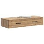 vidaXL Nástenný bočný stôl Dub artisan 87,5 x 34,5 x 17 cm – Obrázok 2