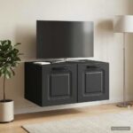 vidaXL Nástenná TV skrinka Čierna 59,5 x 41 x 30 cm Kompozitné drevo – Obrázok 4