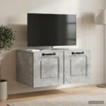 vidaXL Nástenná TV skrinka Nástenný Betónovo sivá 59,5 x 41 x 30 cm – Obrázok 4